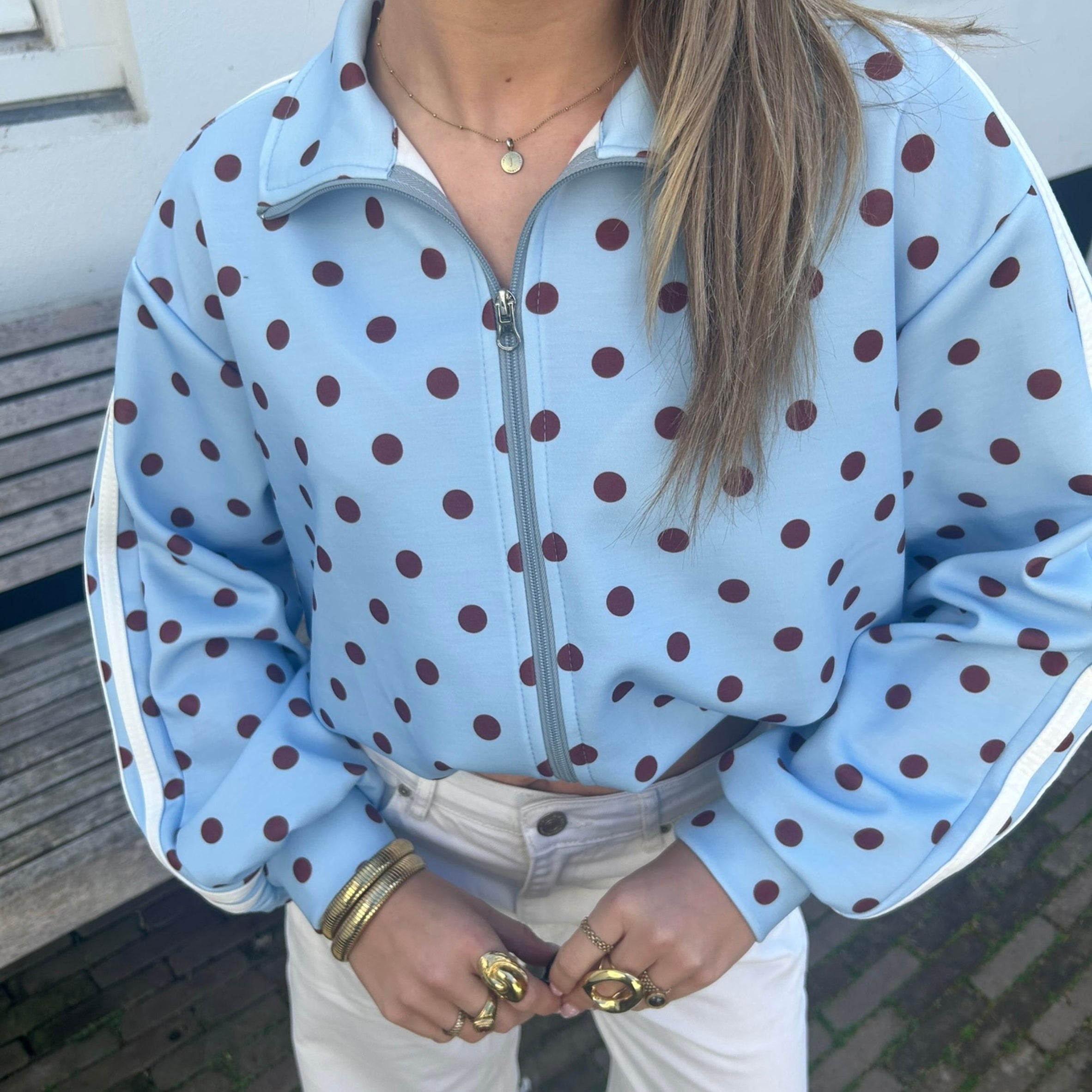 Polka Dot Vest Blauw