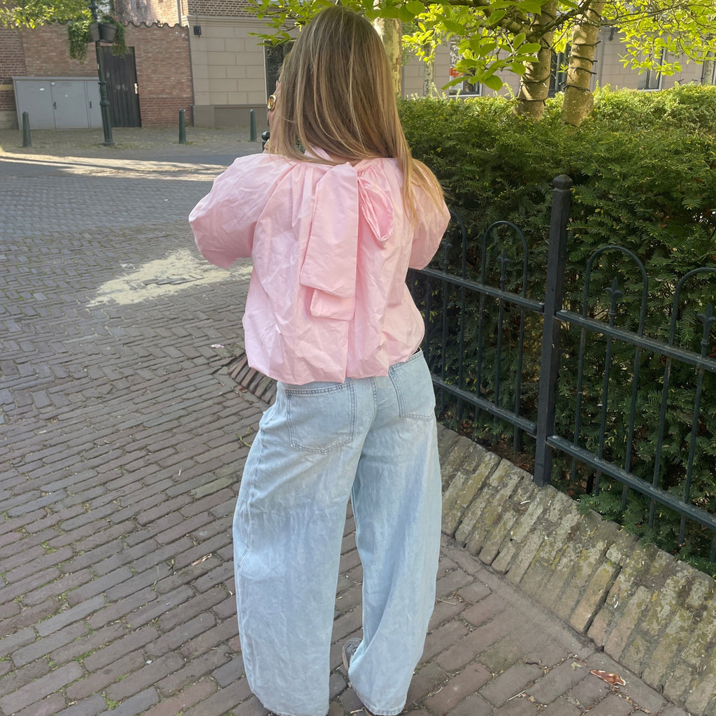 Blouse met Strik Roze