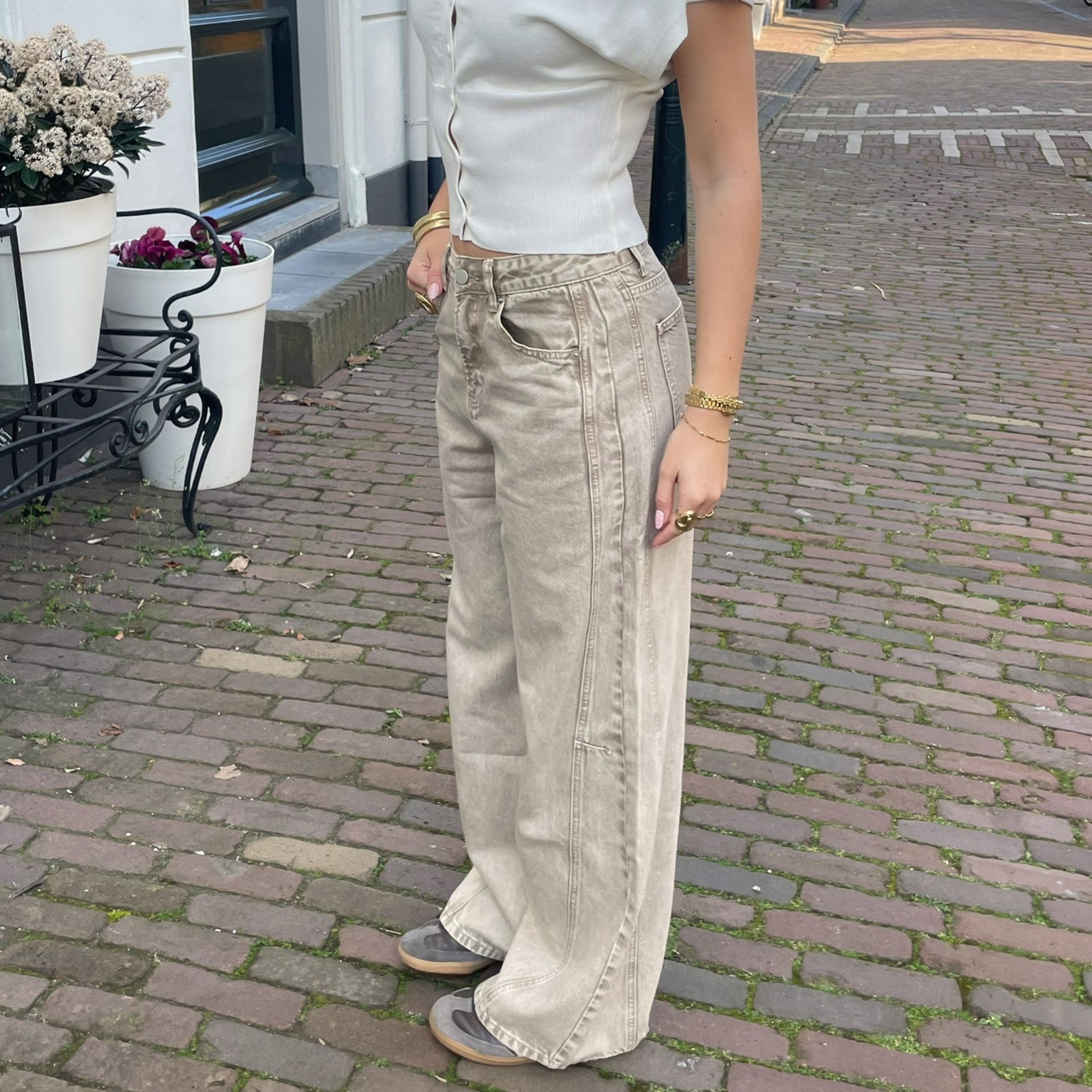 Jeans Denim Beige