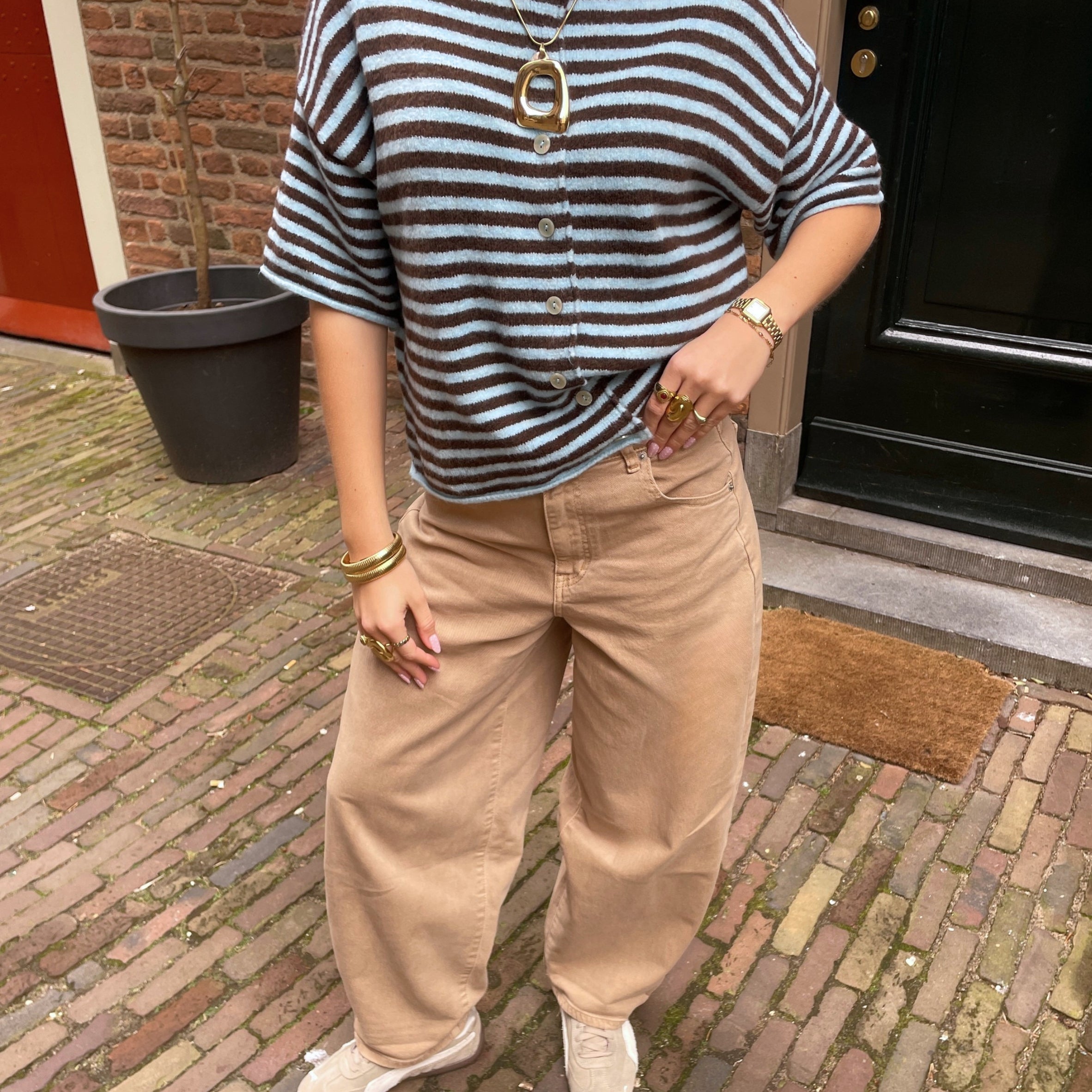 Barrel Jeans Beige