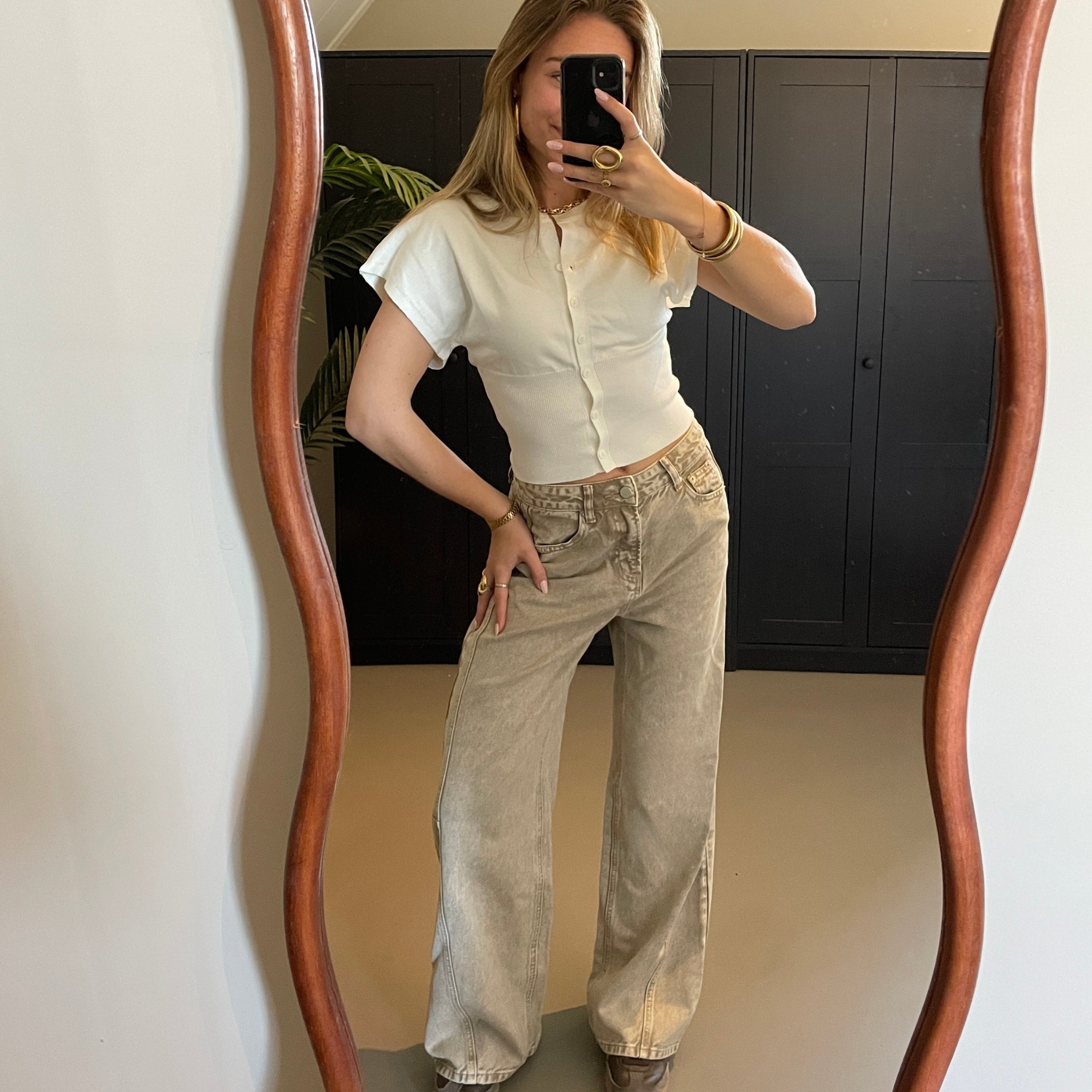 Jeans Denim Beige