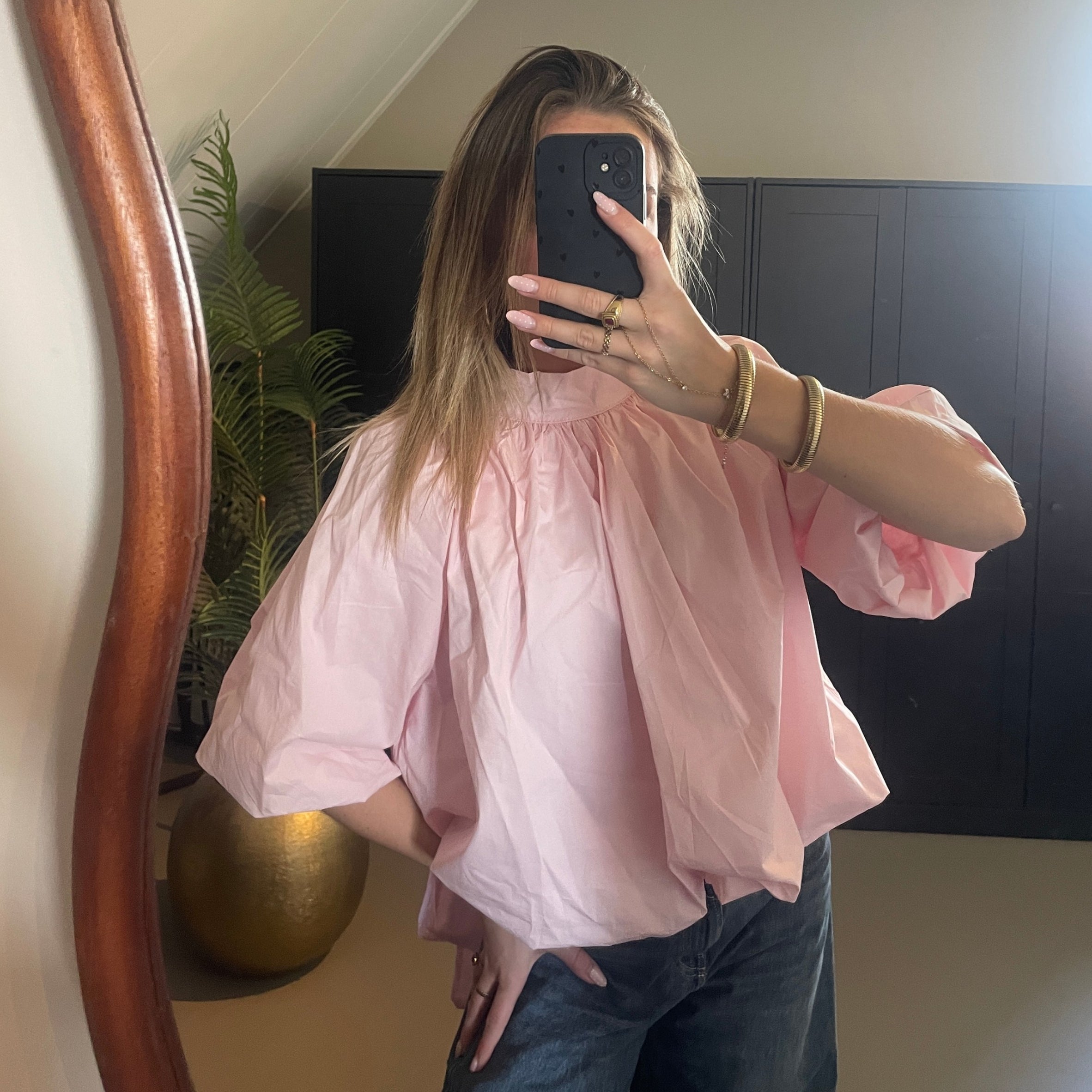 Blouse met Strik Roze