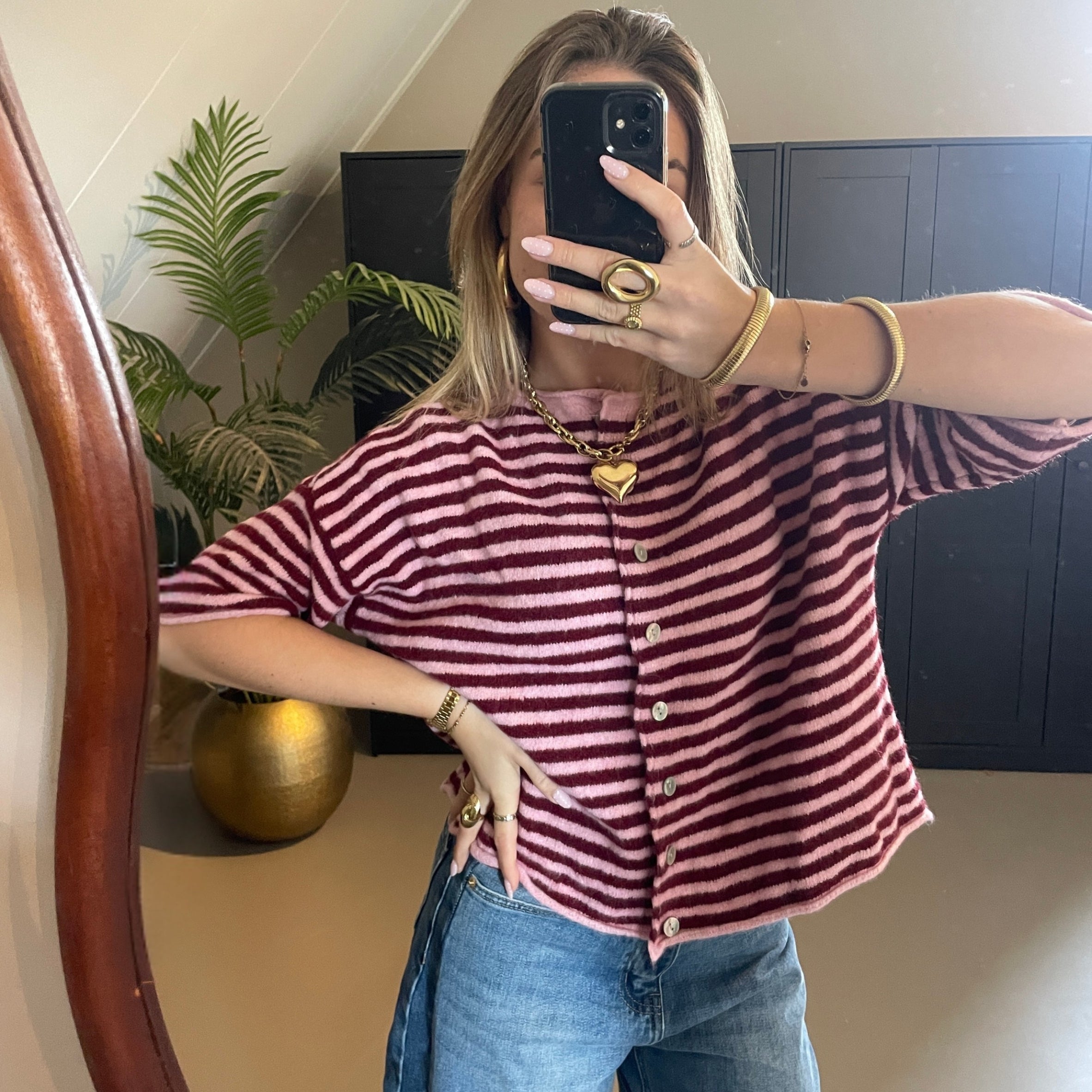 Gestreept Vest Rood