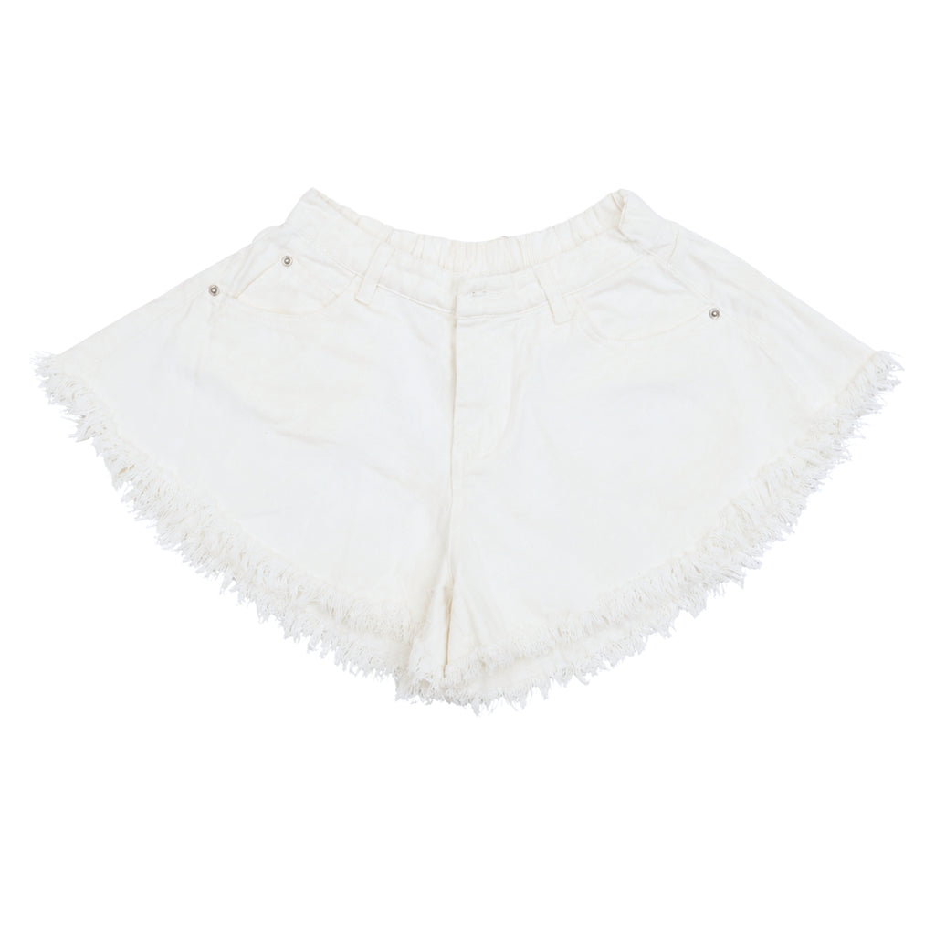 White Ruffle Shorts