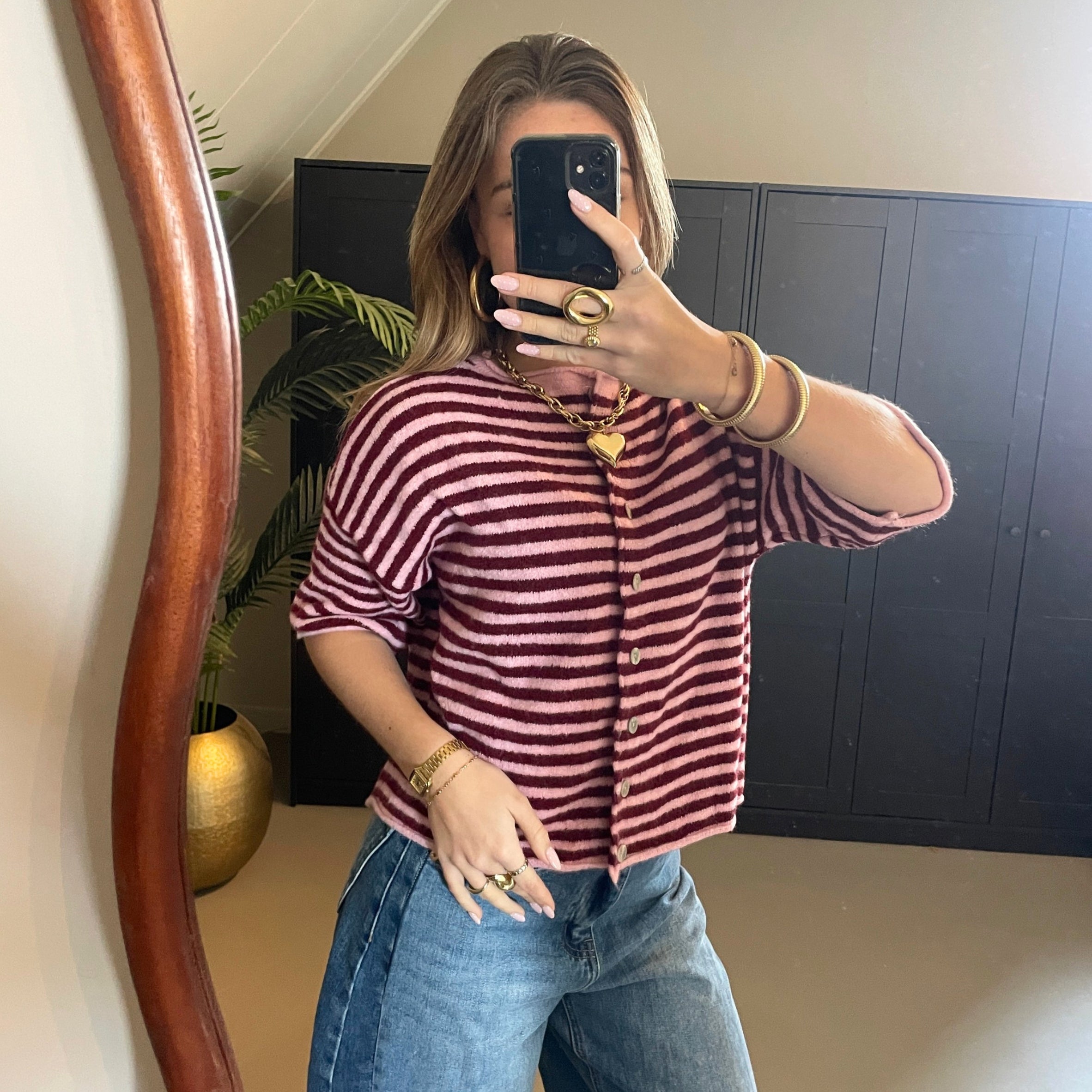 Gestreept Vest Rood