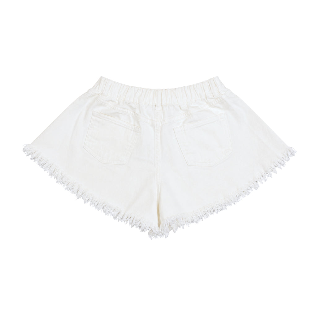 White Ruffle Shorts