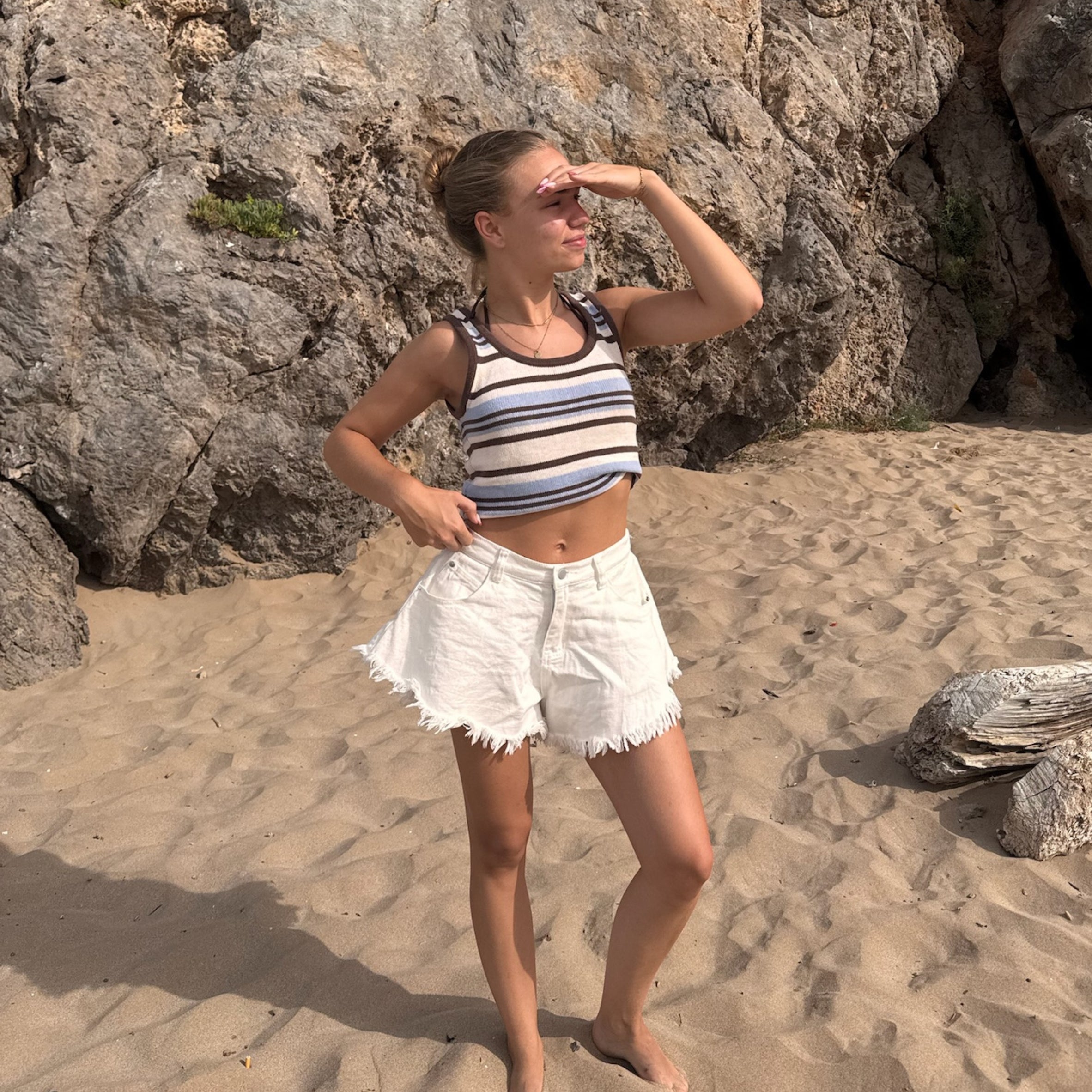 White Ruffle Shorts