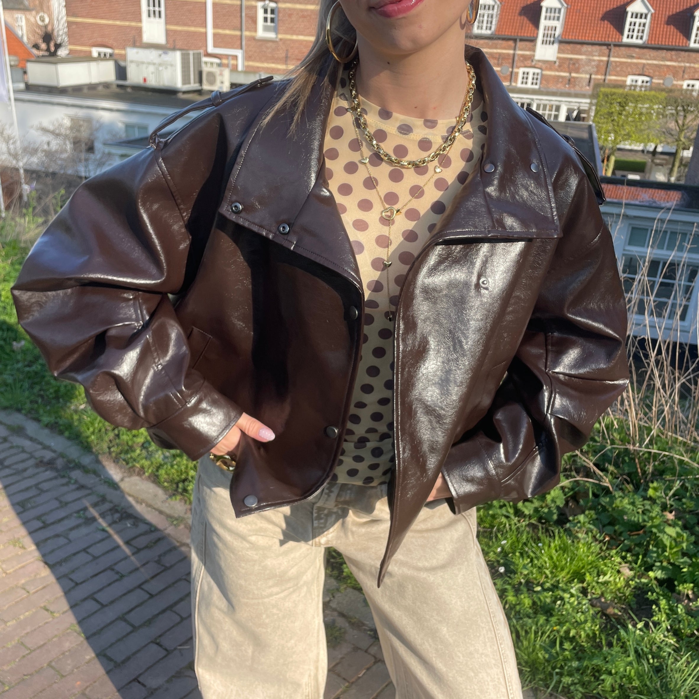 Polka Dot Mesh Top